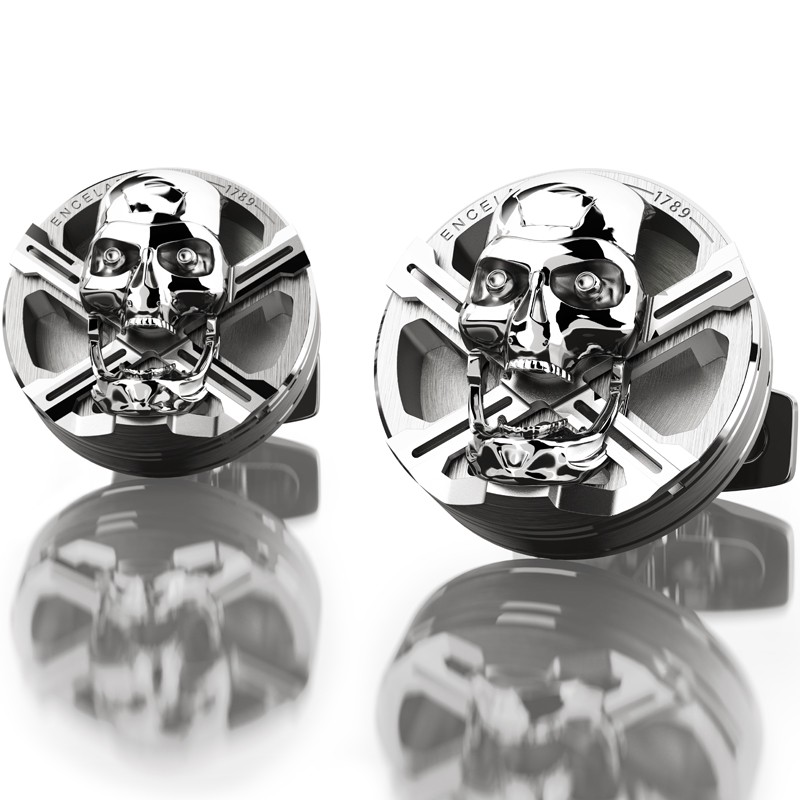 Bouton de manchette Skull Encelade 